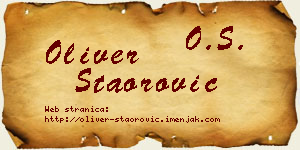 Oliver Staorović vizit kartica